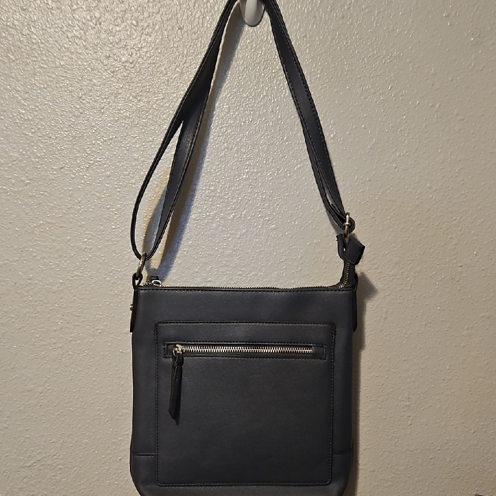 Stylish Dusty Blue/ Gray Crossbody Bag
